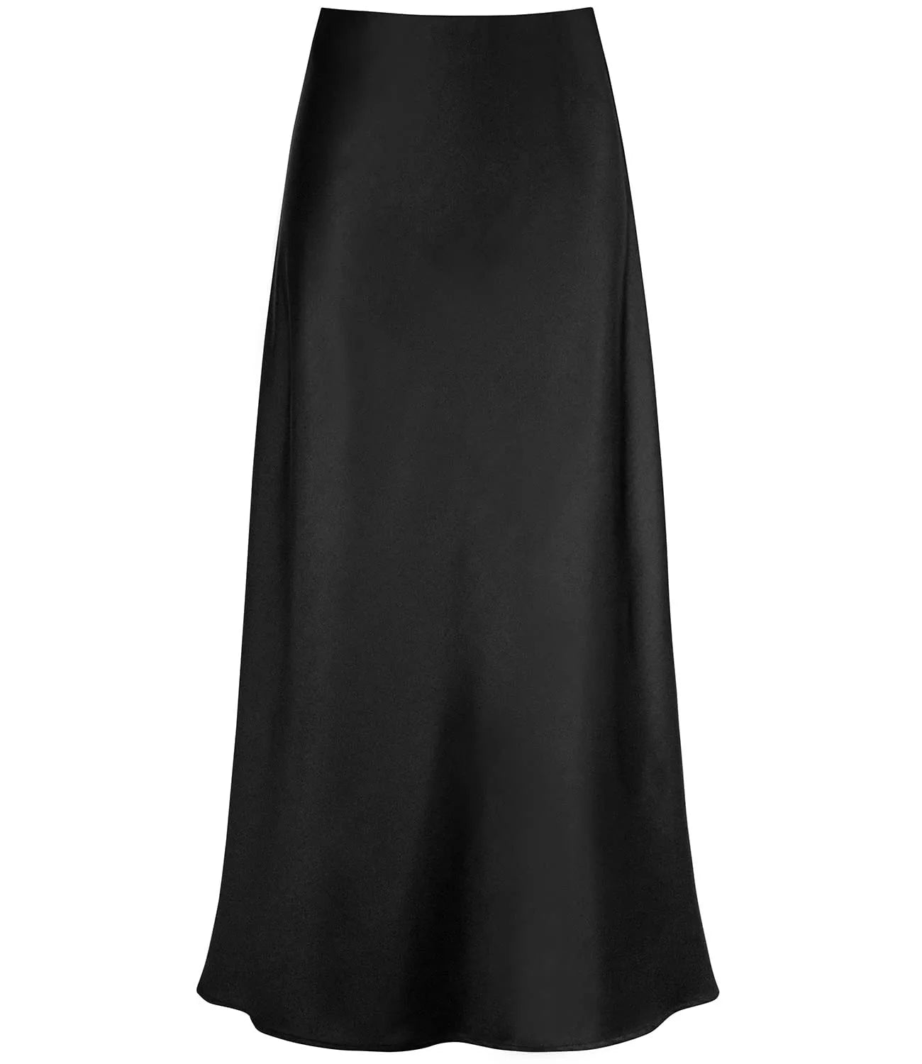 2026 Elegant Faux Silk Satin Skirts for Women High Waist A-line Office Lady  Solid Color Glossy Finish Fishtail Skirt